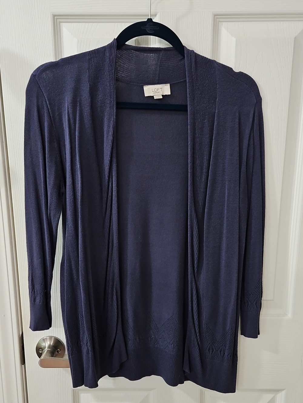 LOFT Navy Open-Front Lightweight Women's Cardigan